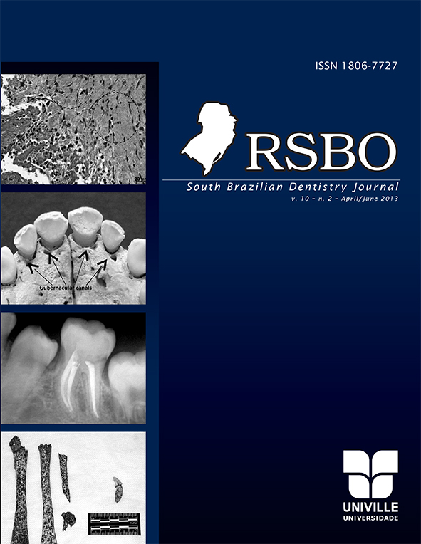 					Visualizar v. 10 n. 2 (2013): Revista Sul-Brasileira de Odontologia - 2013. Apr-Jun
				